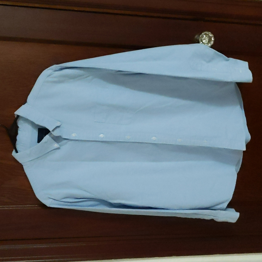 American Eagle Outfitters Men's Cotton Light Blue Long Sleeve Button Down Sz XL